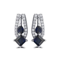 atjewels Blue Sapphire & White CZ .925 Sterling Earrings/Ring/Pendant Jewelry Set For Women's/Girl's - atjewels.in