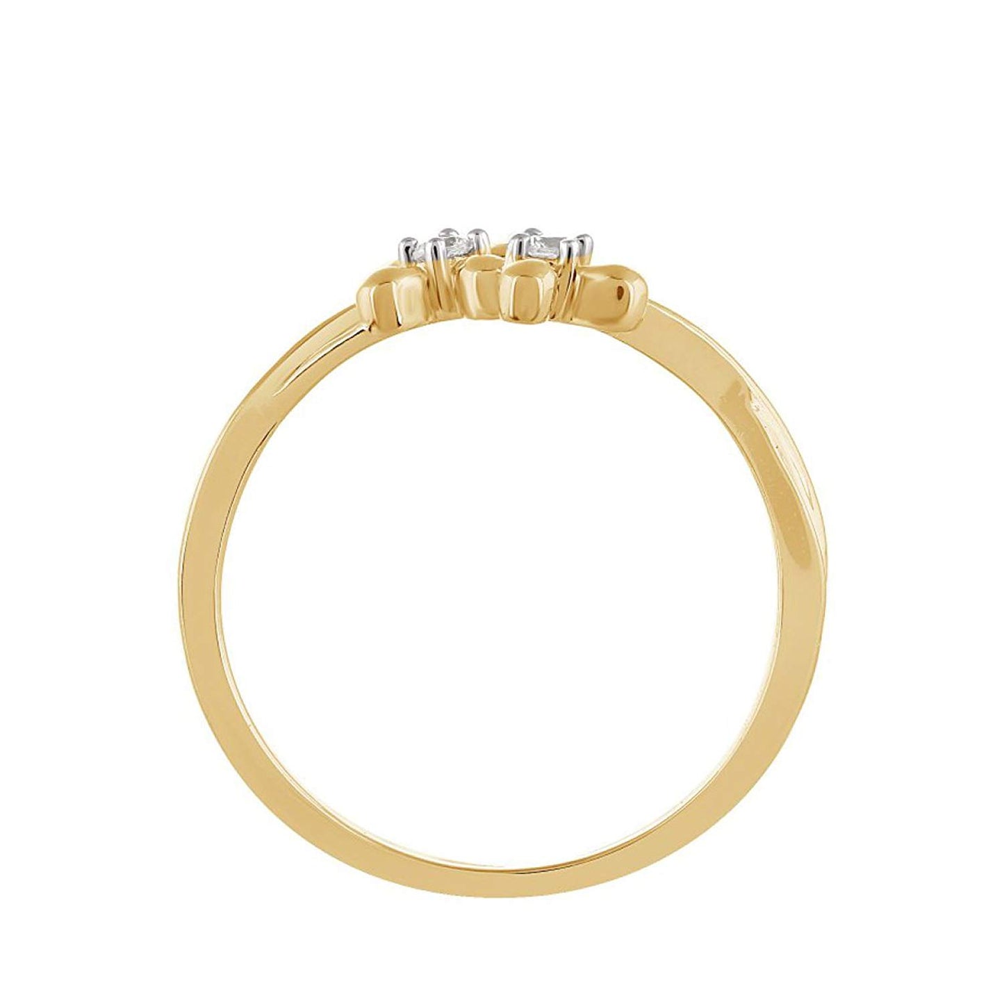 atjewels 14K Yellow Gold Over 925 Silver Round White CZ Flower Ring For Women's MOTHER'S DAY SPECIAL OFFER - atjewels.in