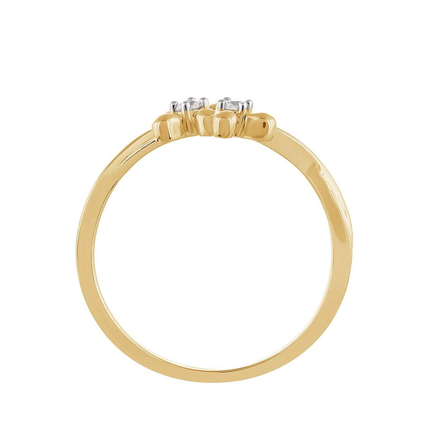 atjewels 14K Yellow Gold Over 925 Silver Round White CZ Flower Ring For Women's MOTHER'S DAY SPECIAL OFFER - atjewels.in