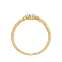 atjewels 14K Yellow Gold Over 925 Silver Round White CZ Flower Ring For Women's MOTHER'S DAY SPECIAL OFFER - atjewels.in
