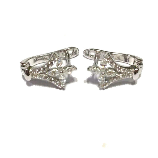 atjewels Round Cut White CZ 925 Sterling Silver Fancy Flower Hoop Earrings For Girl's and Women's For MOTHER'S DAY SPECIAL OFFER - atjewels.in