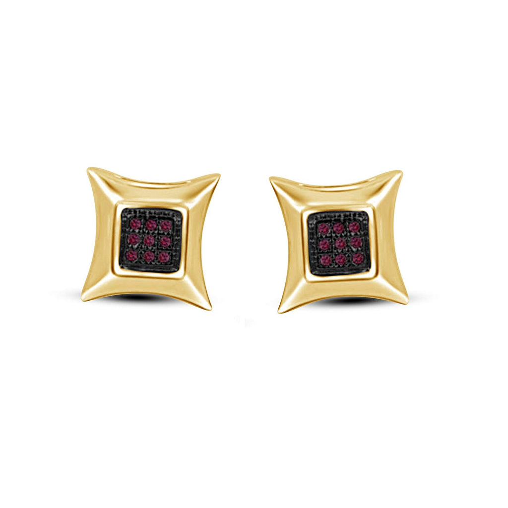 Women's Special Two Tone Gold Plated 925 Sterling Silver Pink Sapphire Kite Shape Stud Earrings From atjewels MOTHER'S DAY SPECIAL OFFER - atjewels.in