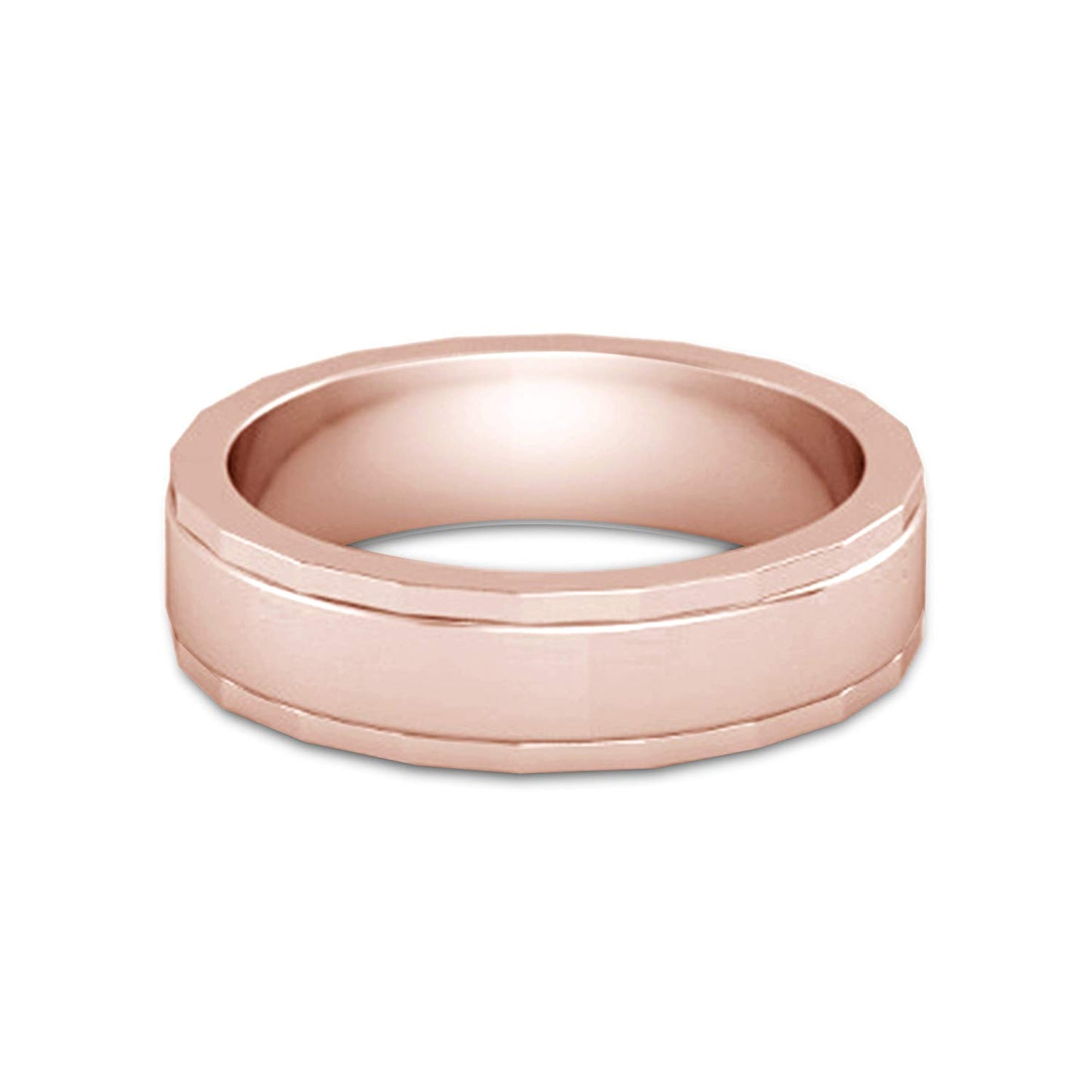atjewels 18K Rose Gold Over 925 Sterling Silver Anniversary Band Rings For Men's MOTHER'S DAY SPECIAL OFFER - atjewels.in