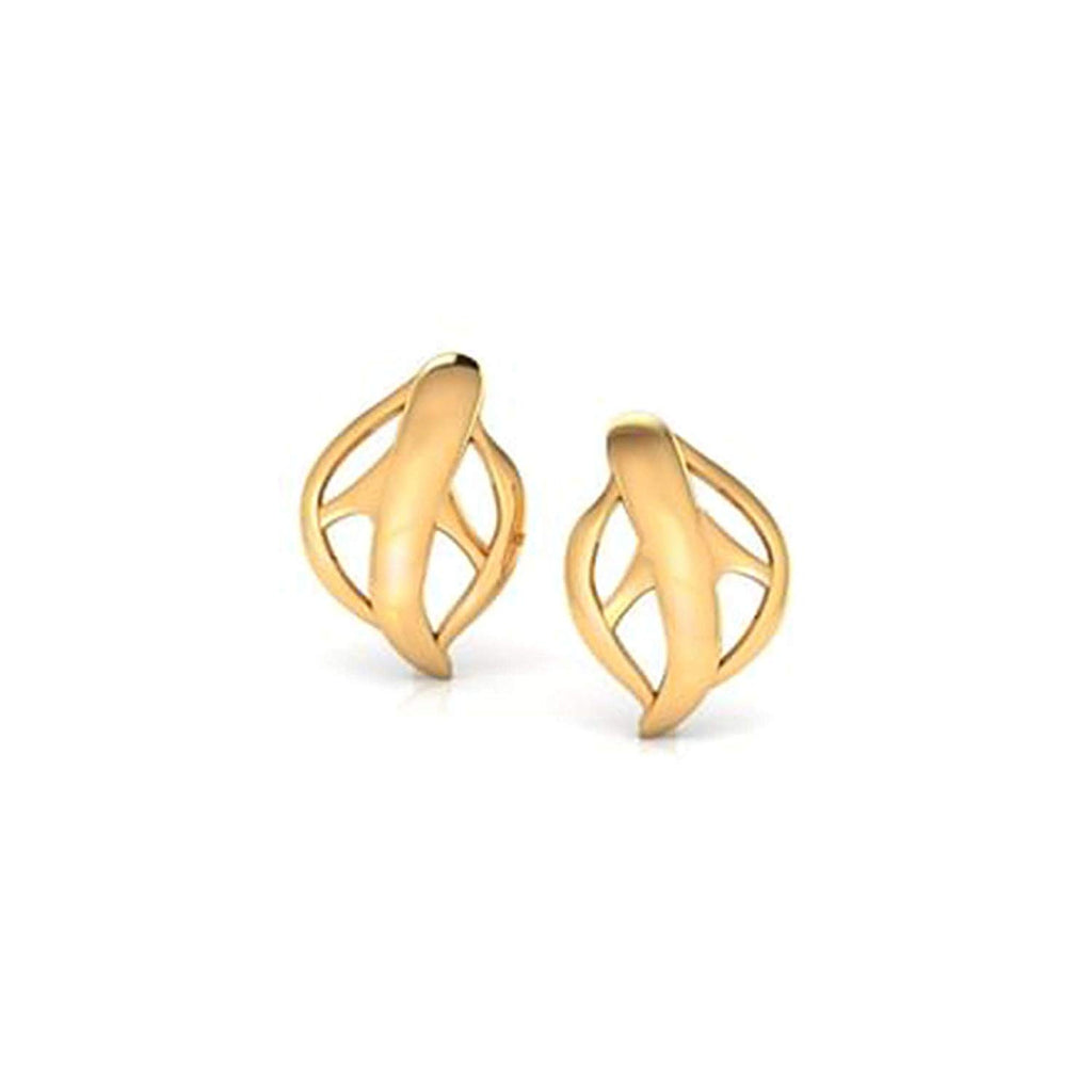 atjewels 14K Yellow Gold Over 925 Sterling Silver Leaf Stud Earrings For Women's MOTHER'S DAY SPECIAL OFFER - atjewels.in