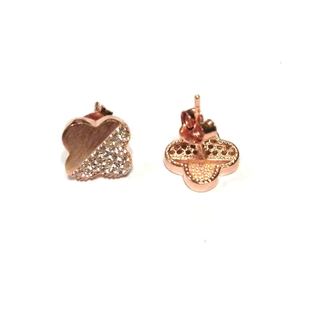 atjewels Round Cut White CZ 14k Rose Gold Over 925 Sterling Silver Stud Earrings For Girl's and Women's For MOTHER'S DAY SPECIAL OFFER - atjewels.in