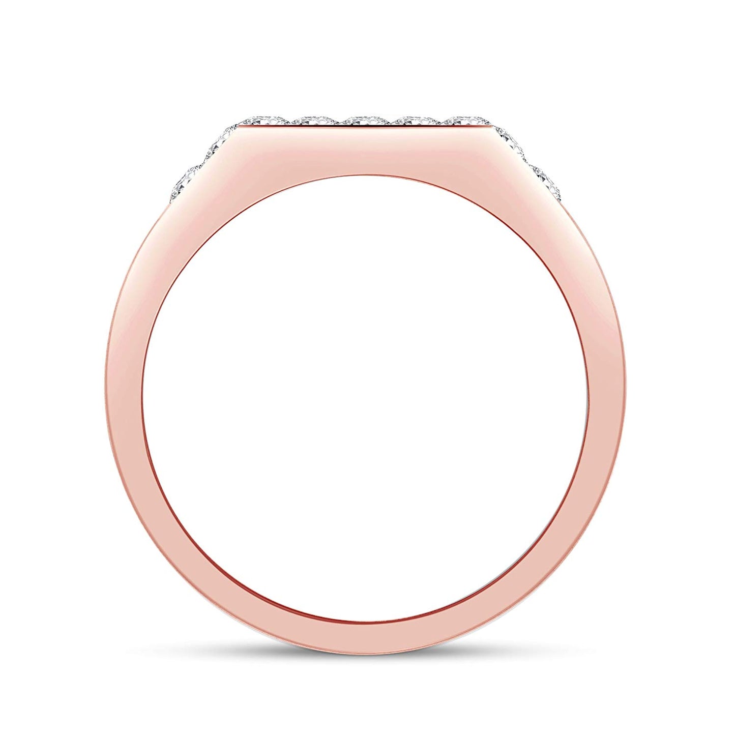 atjewels 18K Rose Gold Over 925 Sterling Silver Princess Cut White CZ Wedding Band Ring MOTHER'S DAY SPECIAL OFFER - atjewels.in