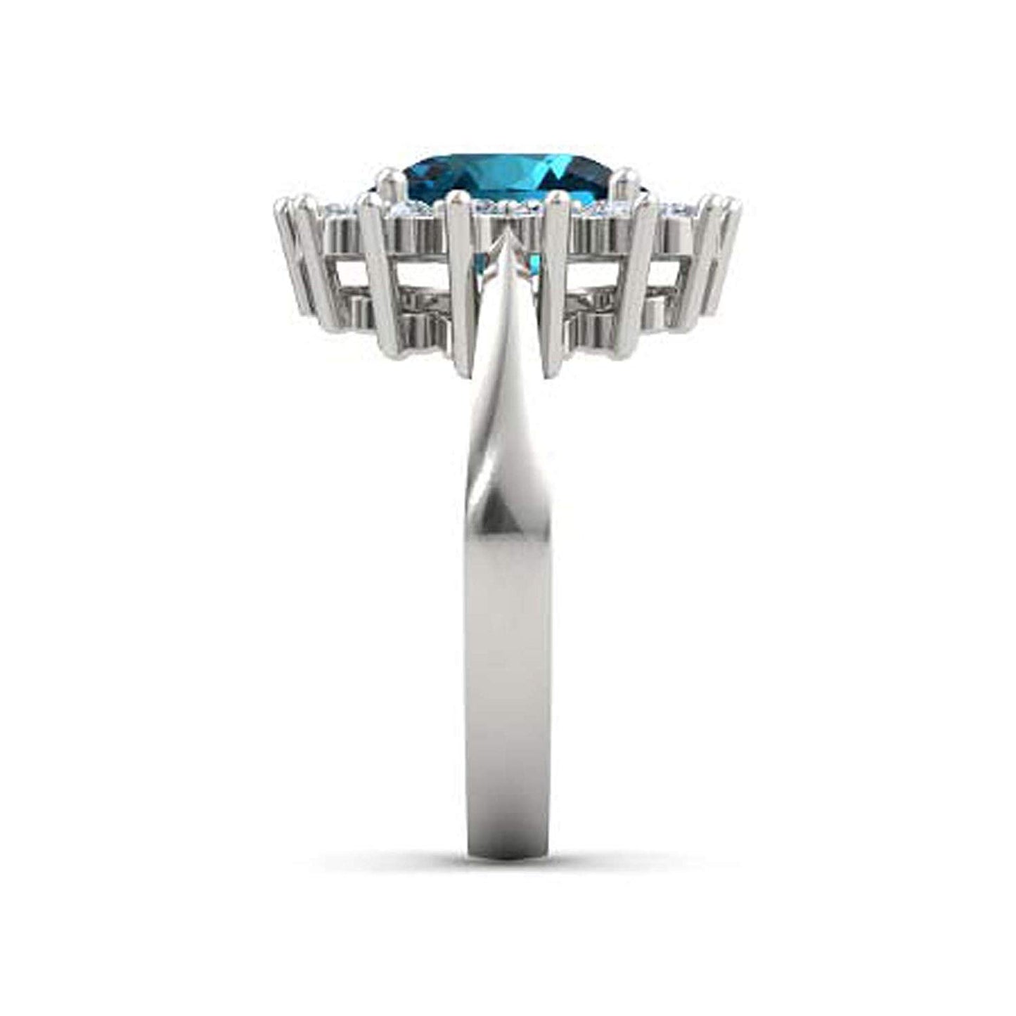 atjewels .925 Sterling Silver Oval Shape Blue Topaz Engagement/Wedding Ring Variation For Women's & Girl's - atjewels.in