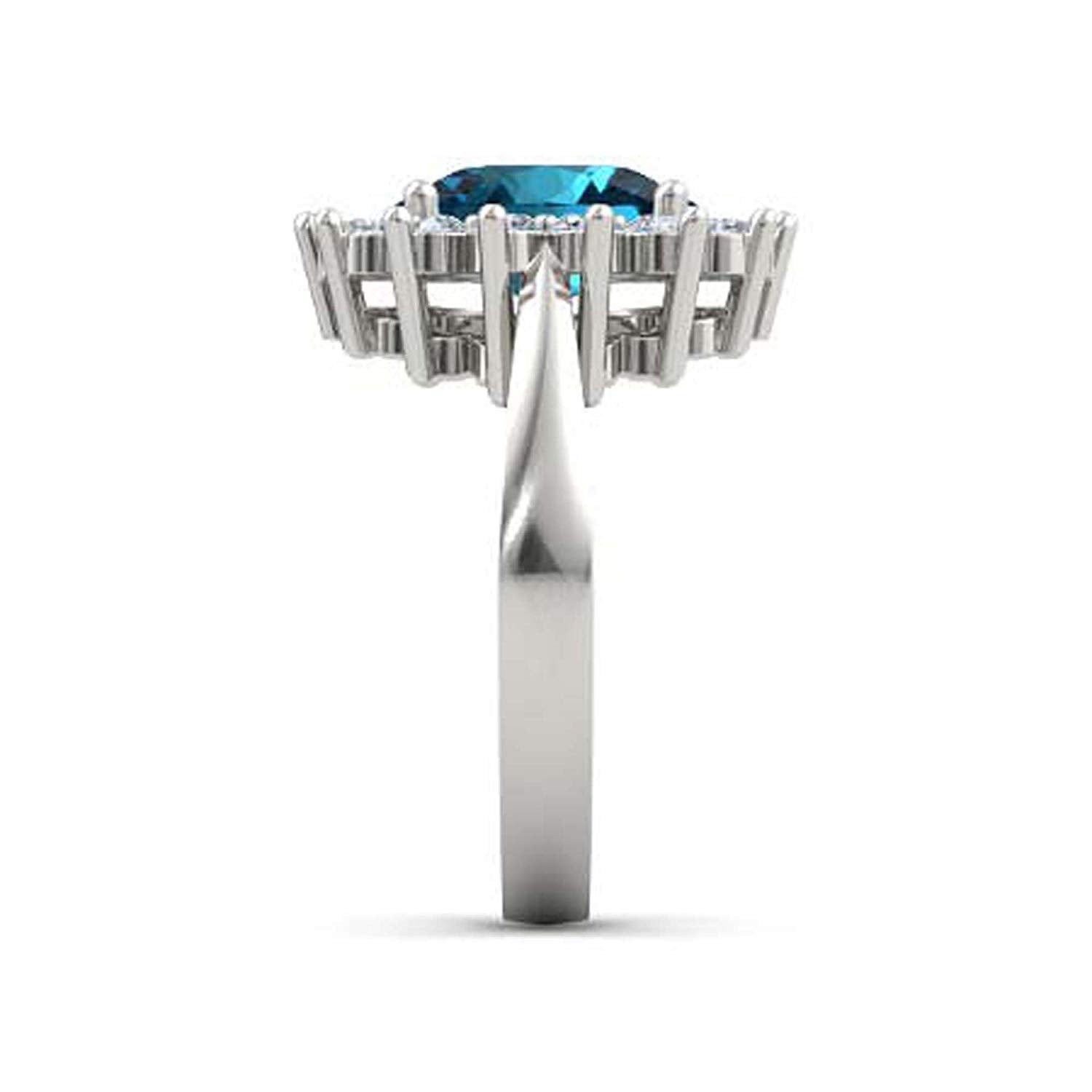 atjewels .925 Sterling Silver Oval Shape Blue Topaz Engagement/Wedding Ring Variation For Women's & Girl's - atjewels.in