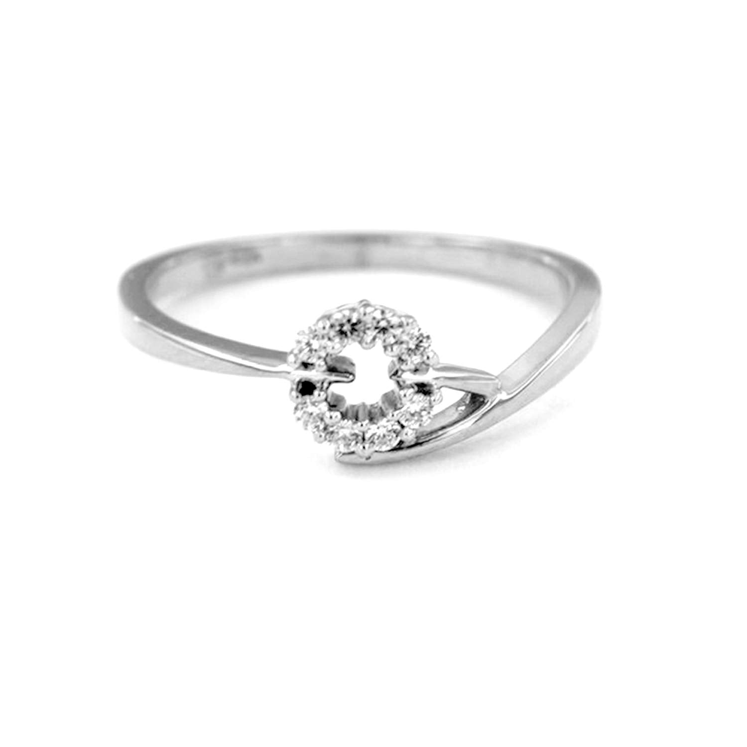 atjewel 0.22 TCW Round White CZ 14K White Gold On 925 Sterling Fancy Bypass Ring MOTHER'S DAY SPECIAL OFFER - atjewels.in