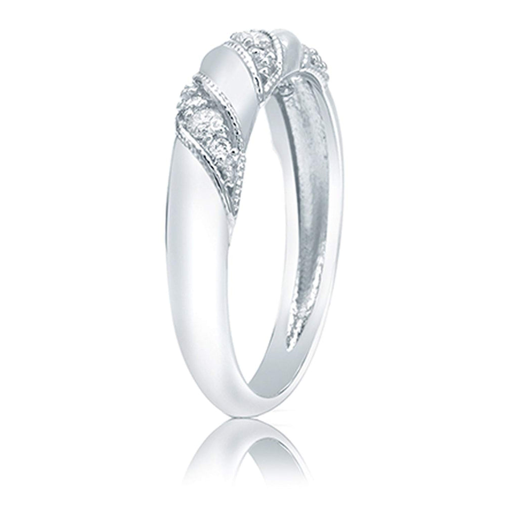 atjewels 14K White Gold Over Sterling Silver White Zirconia Engagement Band Ring for Women's MOTHER'S DAY SPECIAL OFFER - atjewels.in