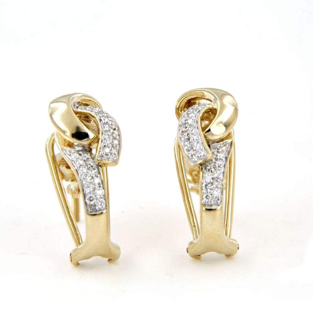 Tantalising Floral Yellow and White Gold Stud Earrings with Diamonds