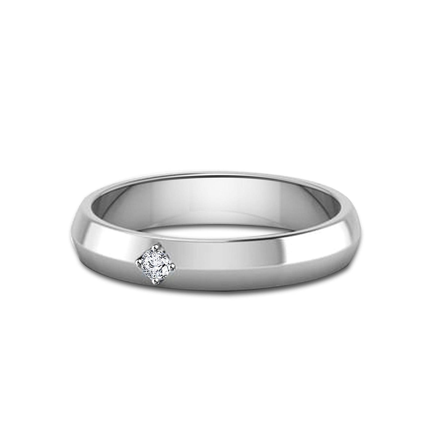 atjewels Solitaire Engagement Ring in Round White Zirconia 14K White Gold Over 925 Silver MOTHER'S DAY SPECIAL OFFER - atjewels.in