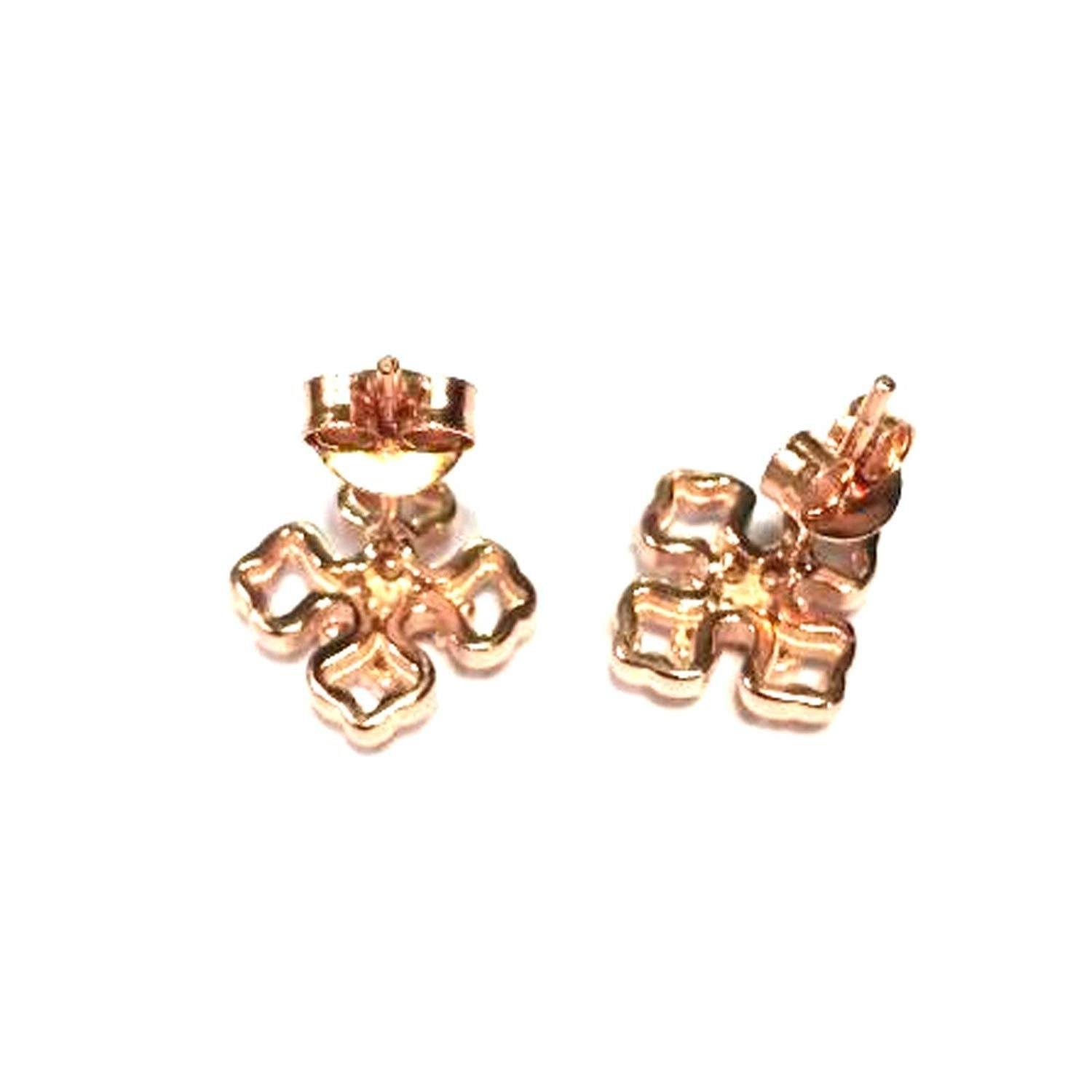 atjewels Round Cut White CZ 14k Rose Gold Over 925 Sterling Silver Flower Stud Earrings For Girl's and Women's For MOTHER'S DAY SPECIAL OFFER - atjewels.in