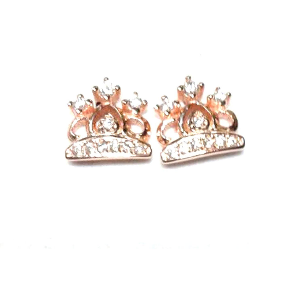 Faith Sterling Silver Sterling Silver Rose Gold Micron CZ Single Stone Top  Crown 13mm Stud Earrings - Jewellery from Faith Jewellers UK