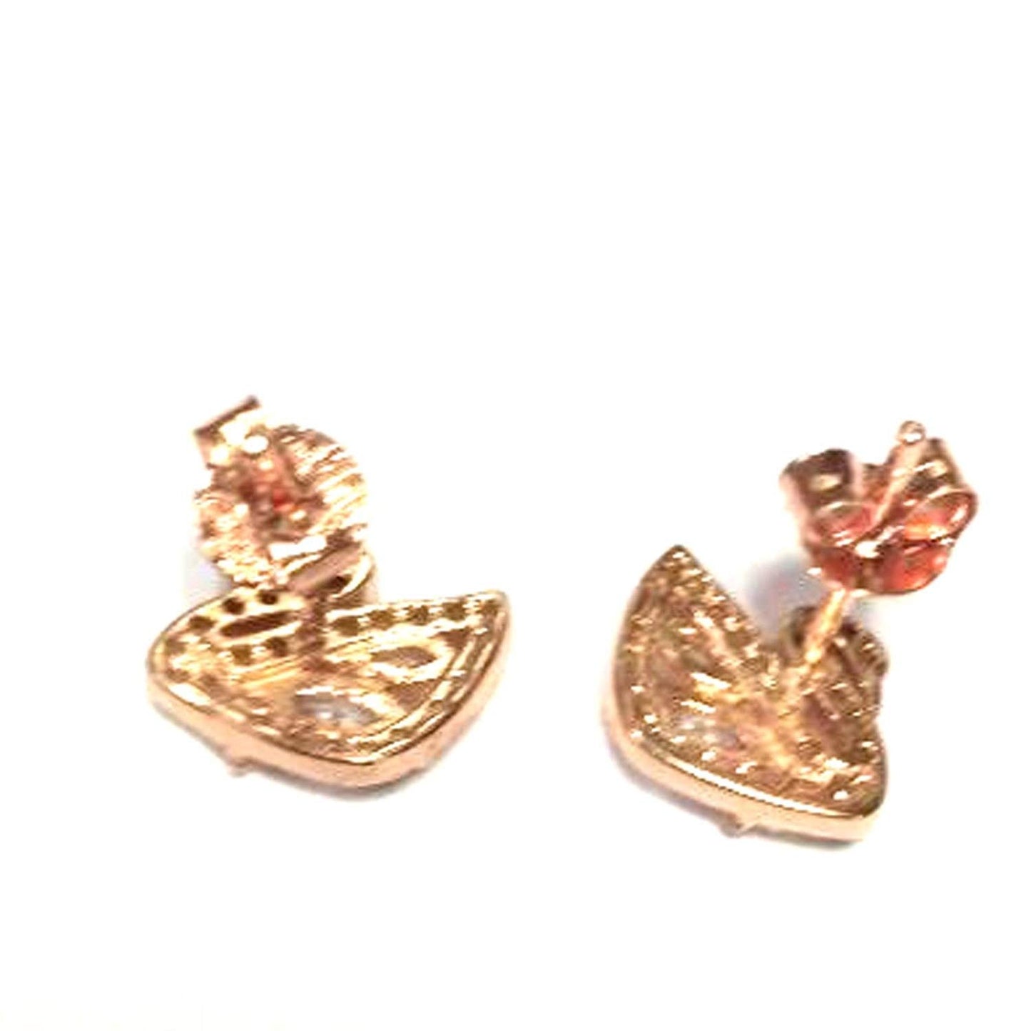atjewels Round Cut White CZ 14k Rose Gold Over 925 Sterling Silver Swan Stud Earrings For Girl's and Women's For MOTHER'S DAY SPECIAL OFFER - atjewels.in