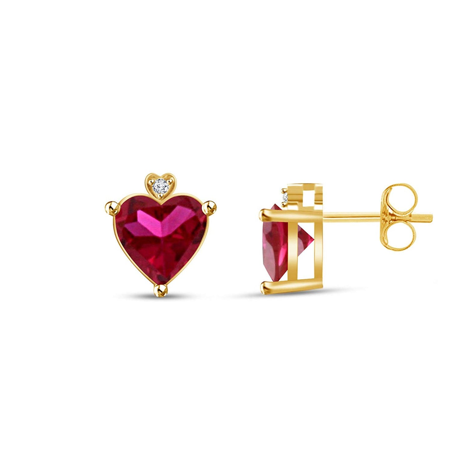 atjewels free earrings with White Gold Over 925 Silver Round Pink Sapphire & White CZ Micky Mouse Bridal Ring Set MOTHER'S DAY SPECIAL OFFER - atjewels.in