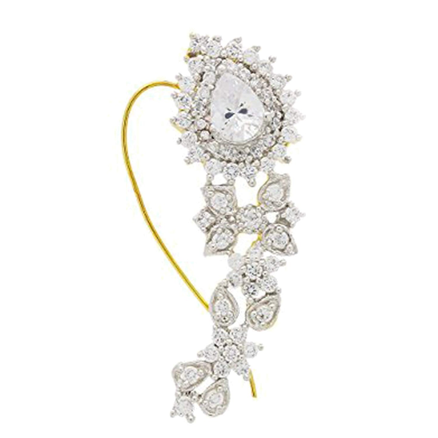 atjewels 925 Sterling Silver With Pear & Round Cut Cubic Zrconia Maharashtrian Nath MOTHER'S DAY SPECIAL OFFER - atjewels.in