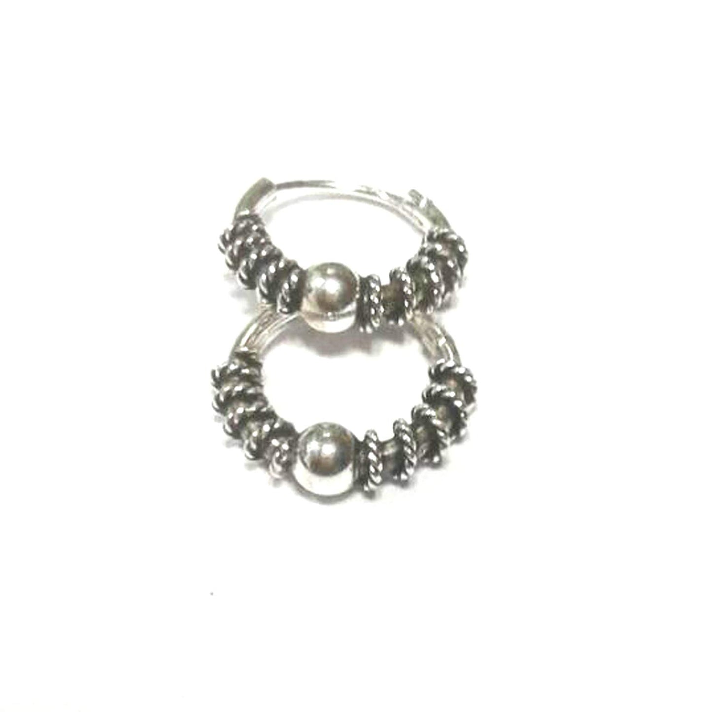 atjewels Oxidised .925 Sterling Silver Hoop Earrings For Girl's and Women's For MOTHER'S DAY SPECIAL OFFER - atjewels.in