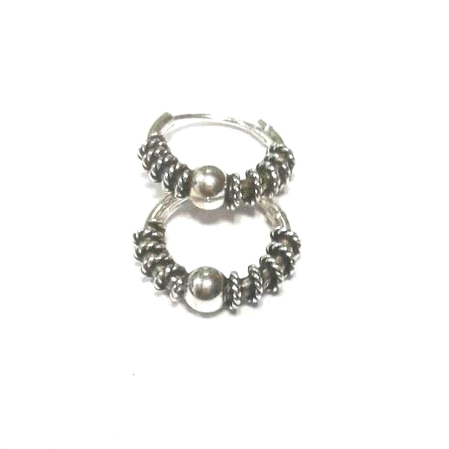 atjewels Oxidised .925 Sterling Silver Hoop Earrings For Girl's and Women's For MOTHER'S DAY SPECIAL OFFER - atjewels.in