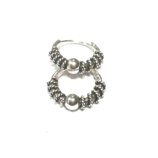 atjewels Oxidised .925 Sterling Silver Hoop Earrings For Girl's and Women's For MOTHER'S DAY SPECIAL OFFER - atjewels.in