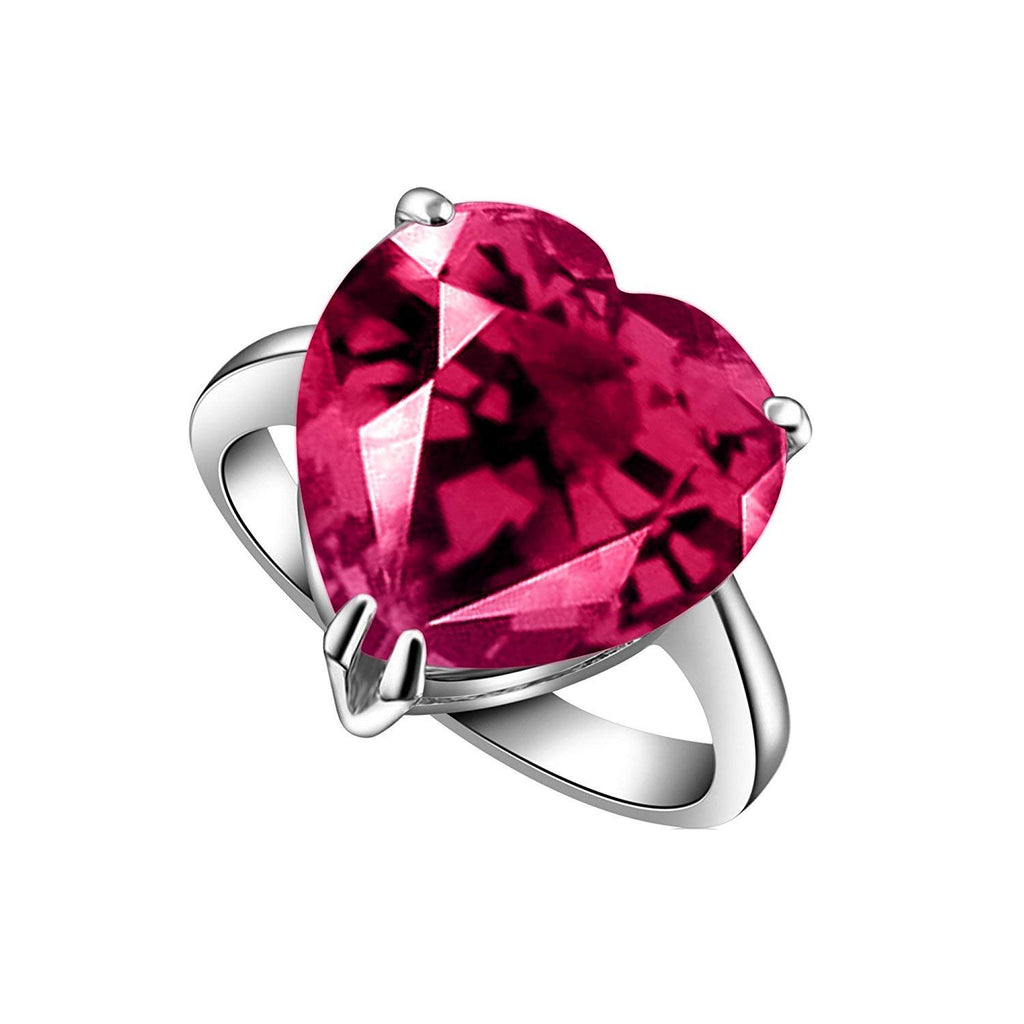 atjewels Heart Cut Pink Sapphire Sterling Silver Heart Ring For Women's & Girl's MOTHER'S DAY SPECIAL OFFER - atjewels.in