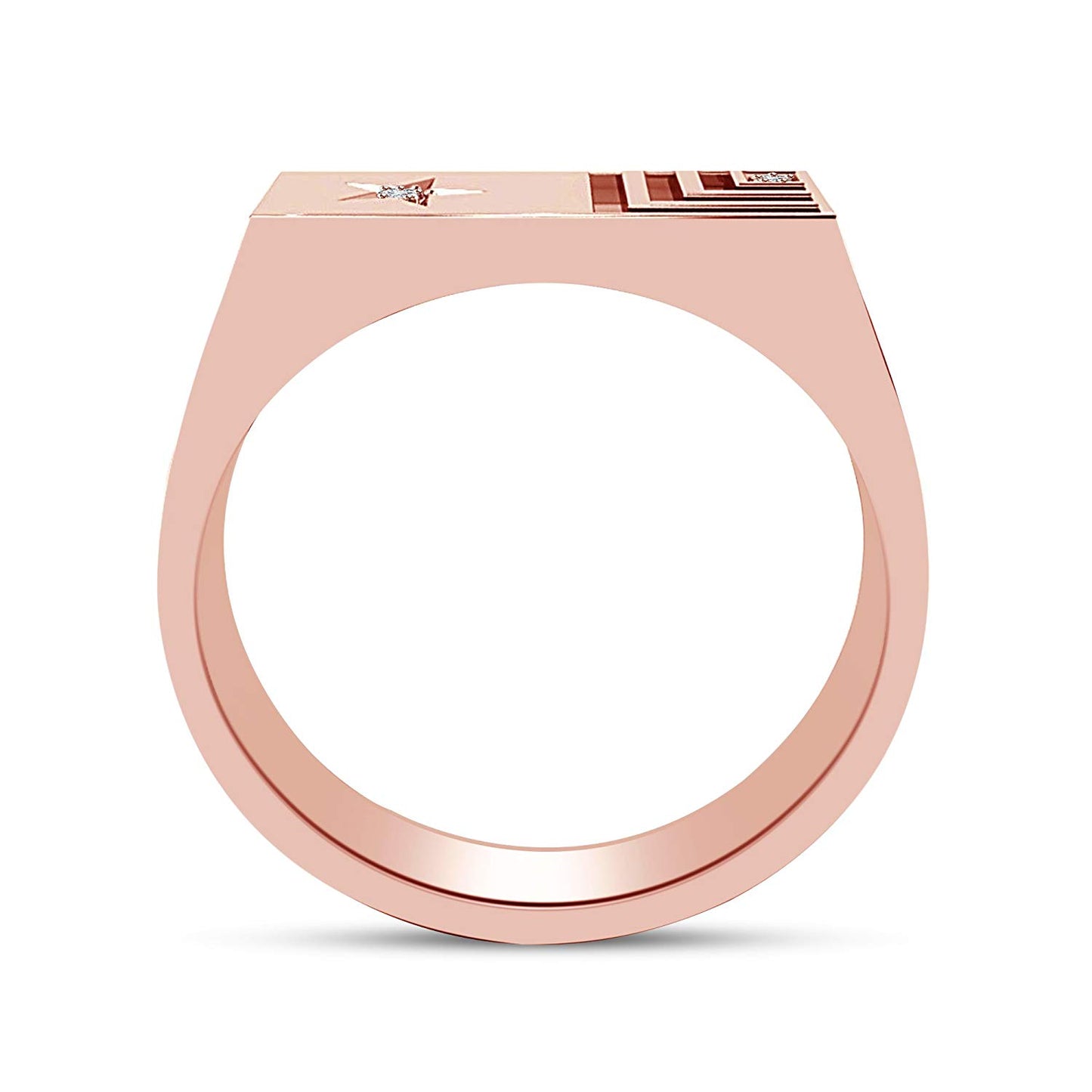 atjewels Round White Zirconia 14K Rose Gold Plated on 925 Sterling Silver Star Band Ring MOTHER'S DAY SPECIAL OFFER - atjewels.in