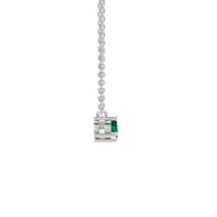atjewels 14k White Gold Over .925 Sterling Silver Rund Cut Green Emerald Three Stone Pendant MOTHER'S DAY SPECIAL OFFER - atjewels.in