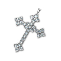 atjewels Religious Cross Shape Pendant For Women's In 14K White Gold on .925 Sterling Silver With White CZ MOTHER'S DAY SPECIAL OFFER - atjewels.in