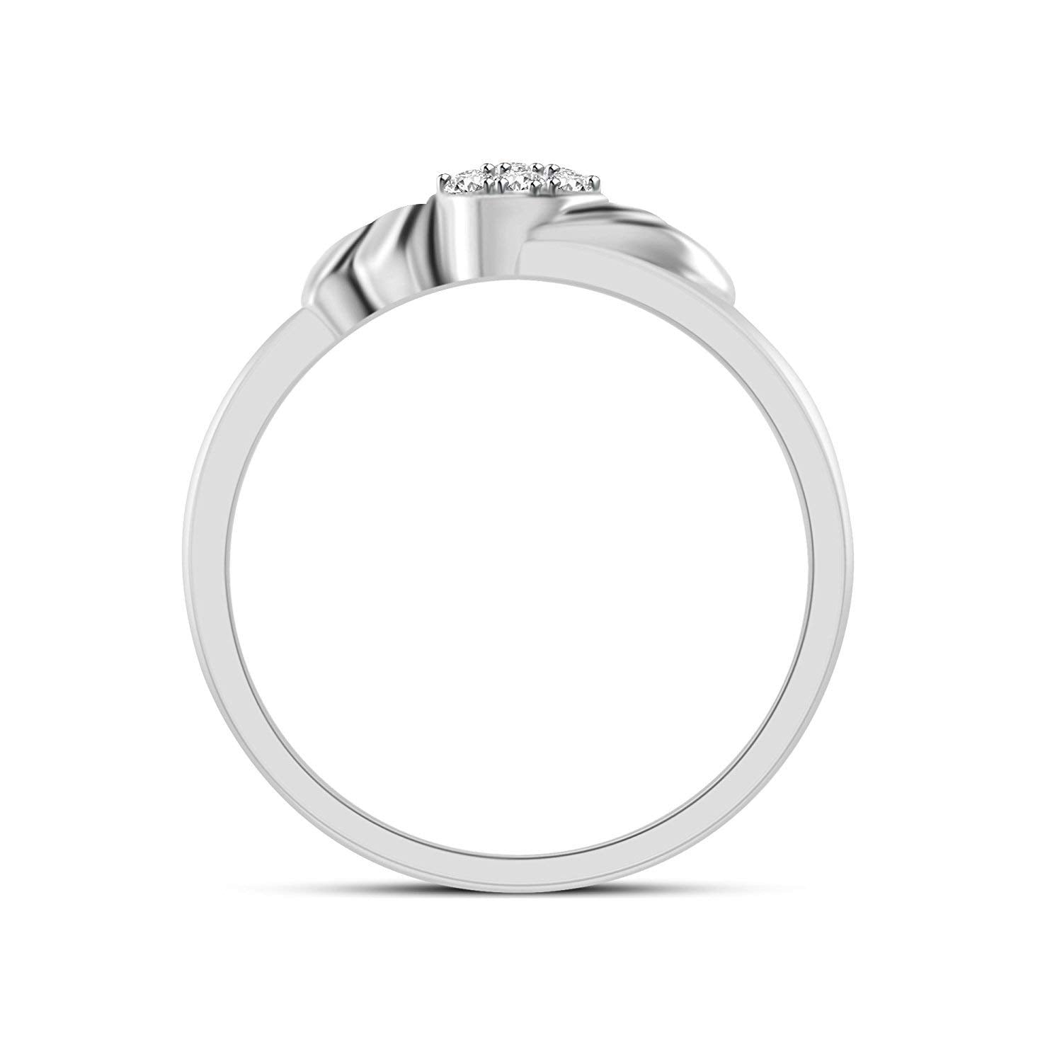 atjewels Round Cut White CZ .925 Sterling Silver Bypass Ring For Women's and Girl's - atjewels.in