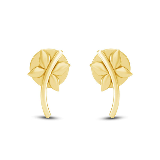 atjewels 18K Yellow Plated On 925 Sterling Fashion Flower Stud Earrings For Women's MOTHER'S DAY SPECIAL OFFER - atjewels.in