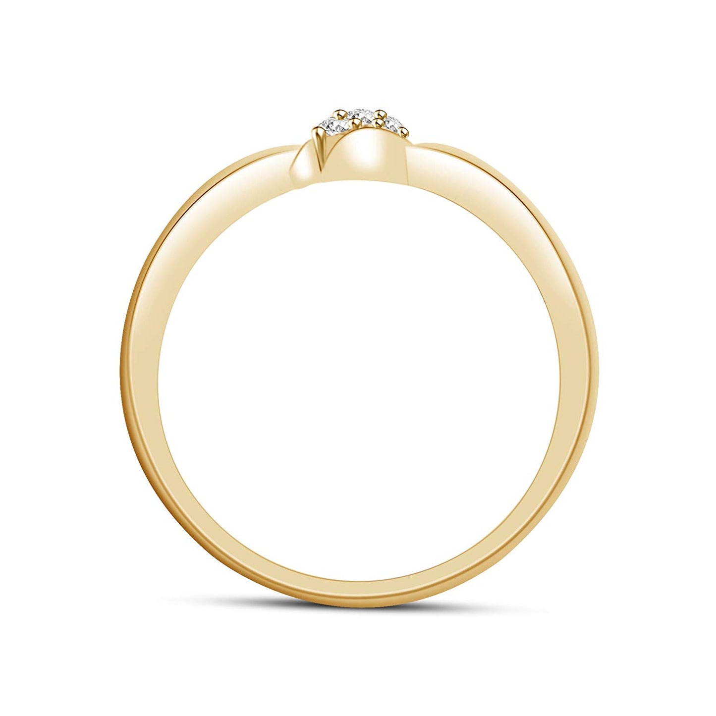 atjewels 14K Rose Gold Over Sterling Round White CZ in Prong Set Three Stone Ring for Women's MOTHER'S DAY SPECIAL OFFER - atjewels.in