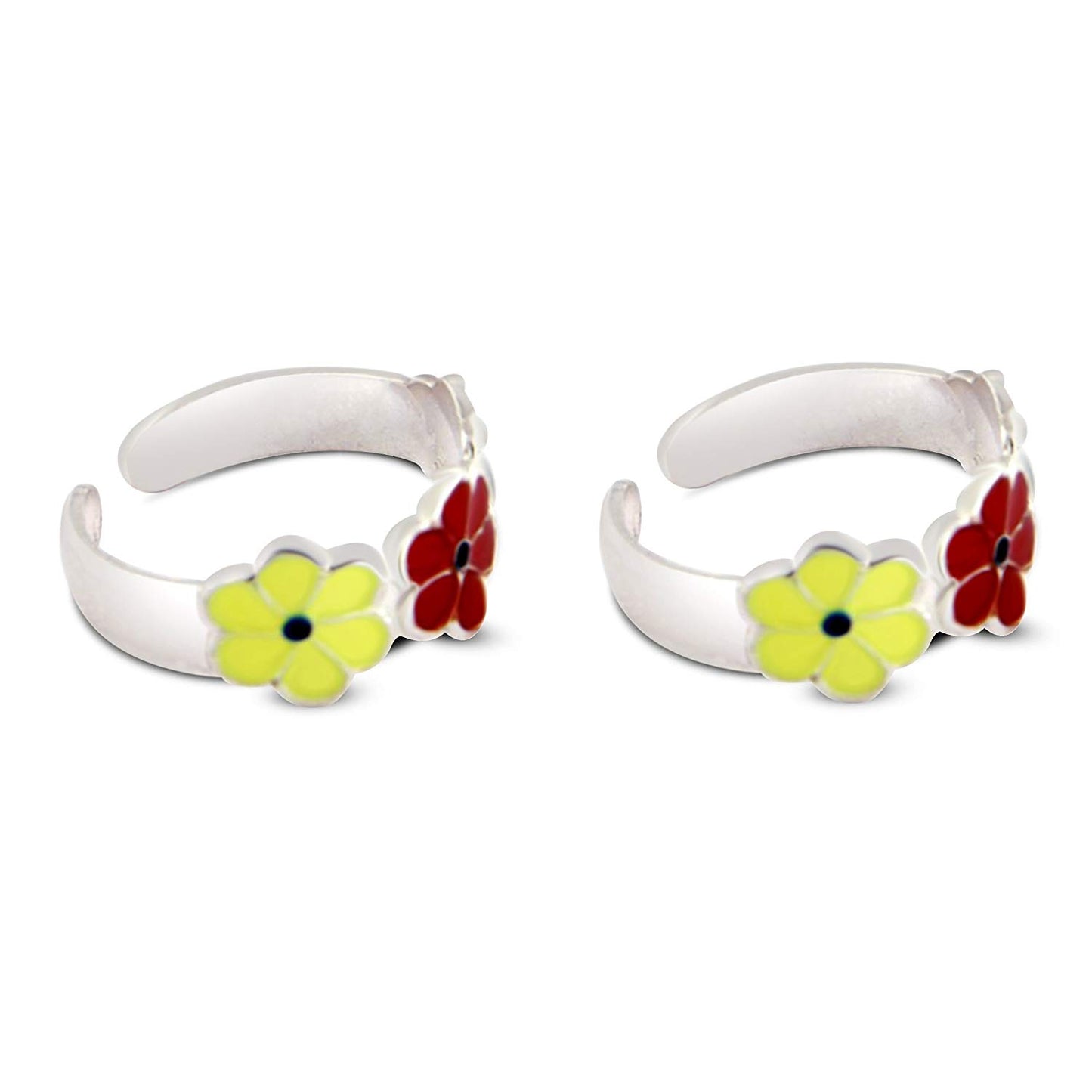 atjewels Valentine Special 925 Sterling Silver Mina work Adjustable ToeRing For Women - atjewels.in