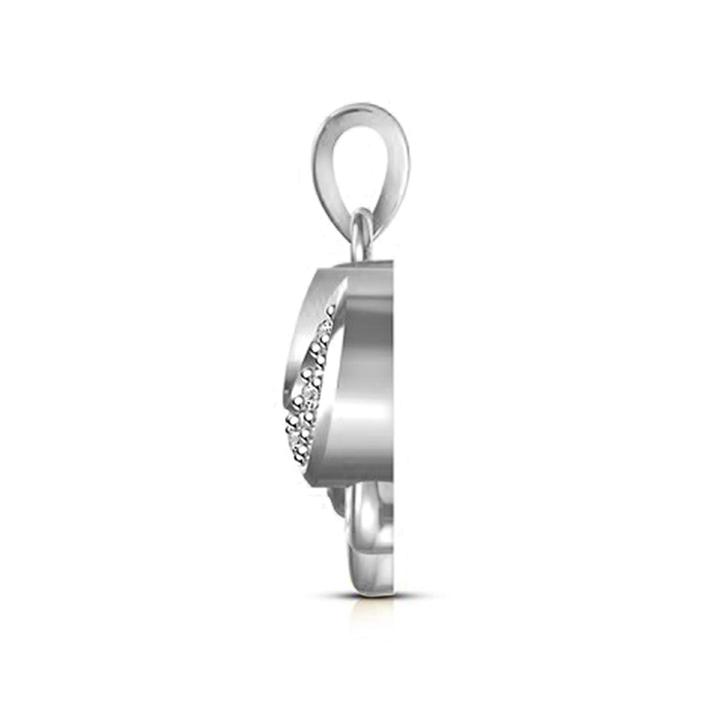 atjewels White Gold Plated On 925 Sterling Silver Round Cut White Cubic Zirconia Aries Zodiac Pendant MOTHER'S DAY SPECIAL OFFER - atjewels.in