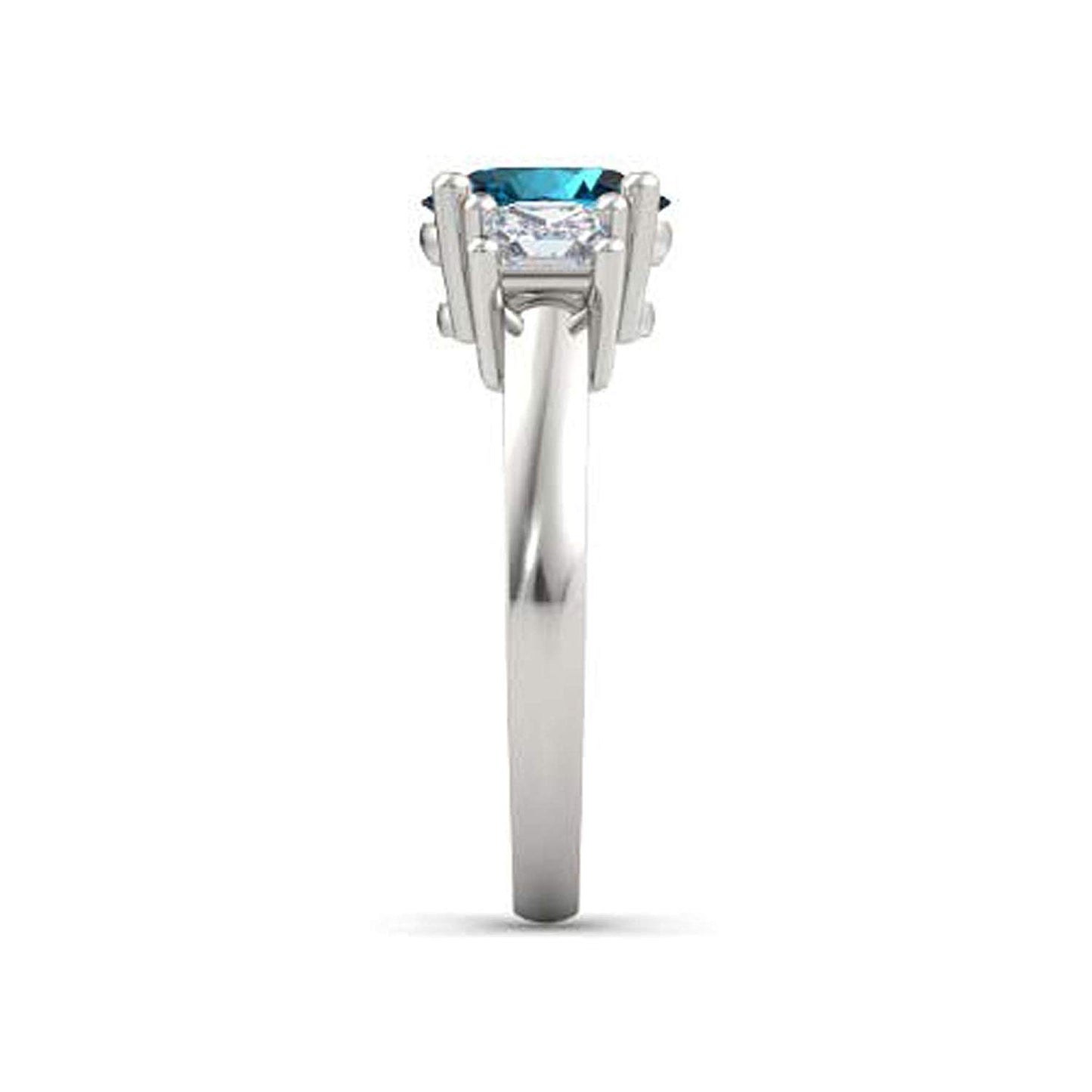 atjewels .925 Sterling Silver Oval Shape Blue Topaz Engagement/Wedding Ring Variation For Women's & Girl's - atjewels.in