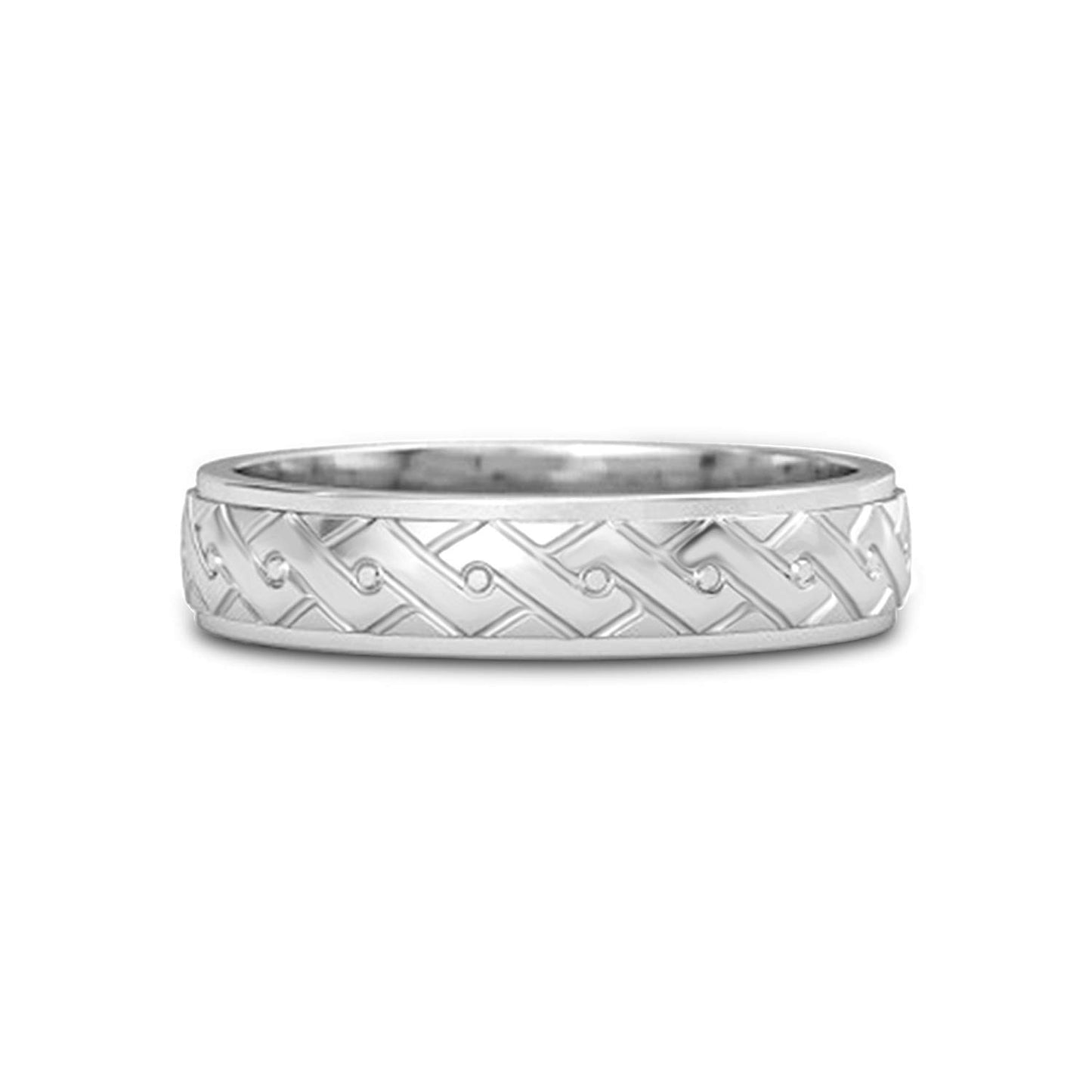 atjewels 18K White Gold Over 925 Sterling Silver Wedding Band Ring For Men's MOTHER'S DAY SPECIAL OFFER - atjewels.in