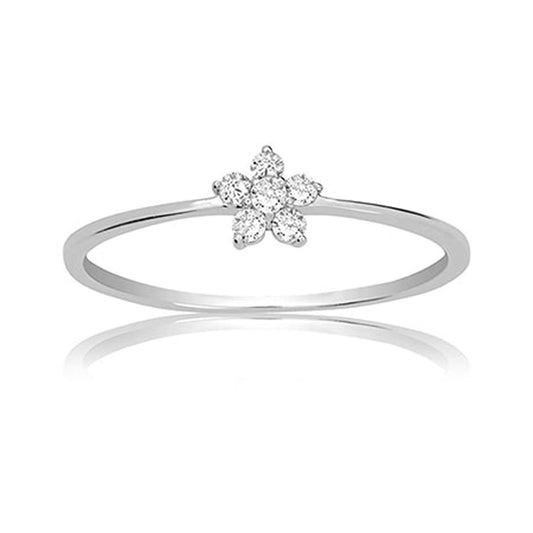 atjewels Star Ring For Women's in 14K White Gold Over 925 Sterling Silver Round White Zirconia MOTHER'S DAY SPECIAL OFFER - atjewels.in