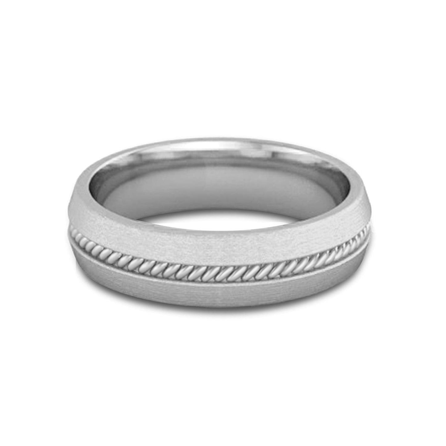 atjewels 18K White Gold Over 925 Sterling Silver Plain Wedding Band Ring For Men's MOTHER'S DAY SPECIAL OFFER - atjewels.in