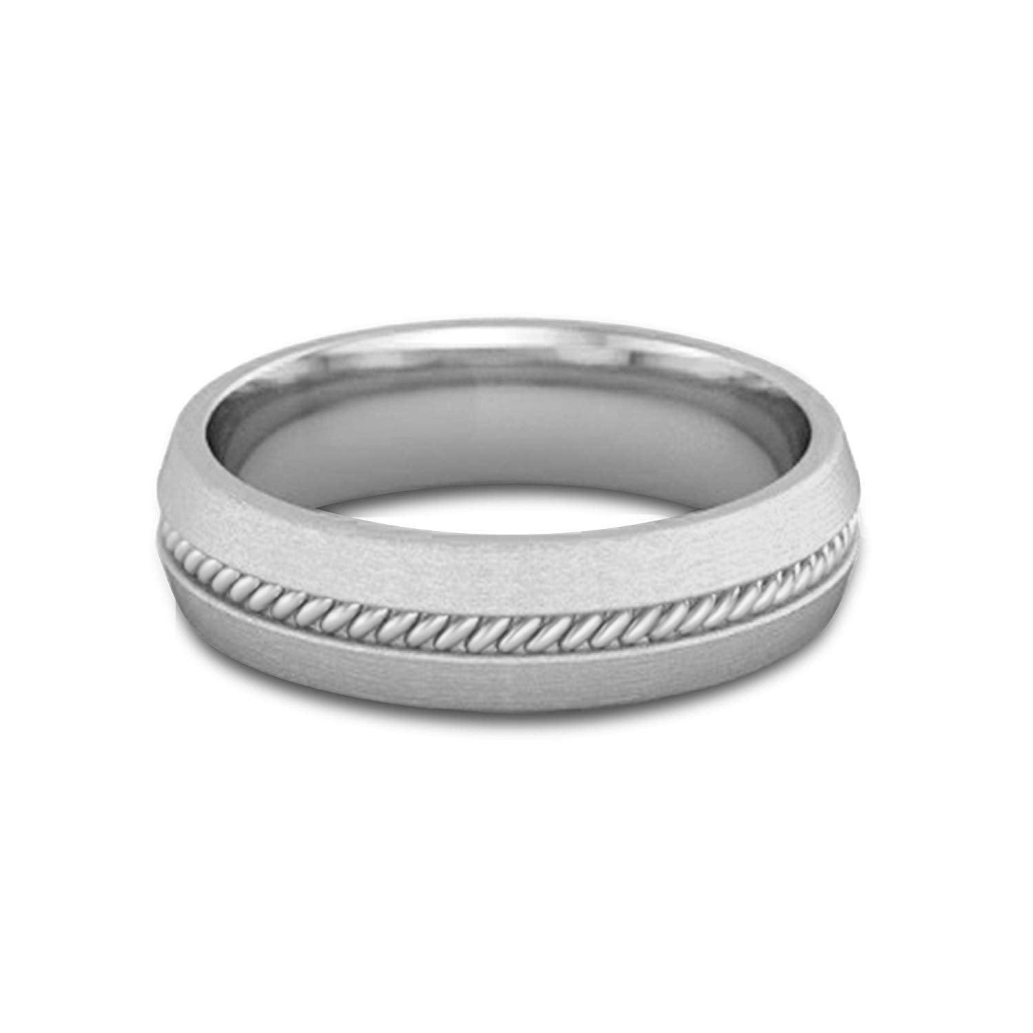 atjewels 18K White Gold Over 925 Sterling Silver Plain Wedding Band Ring For Men's MOTHER'S DAY SPECIAL OFFER - atjewels.in