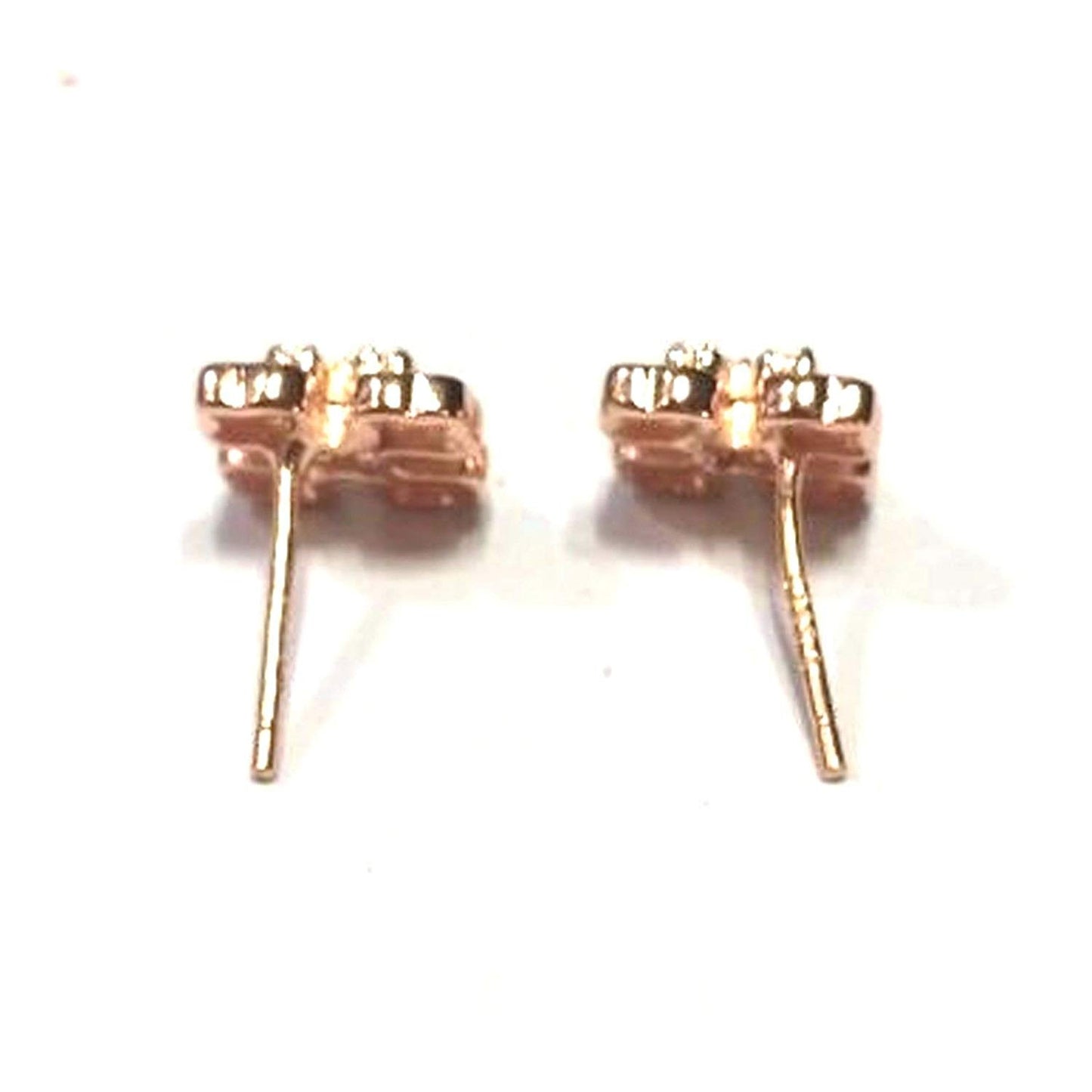 atjewels Round Cut White CZ 14k Rose Gold Over 925 Sterling Silver Flower Stud Earrings For Girl's and Women's For MOTHER'S DAY SPECIAL OFFER - atjewels.in