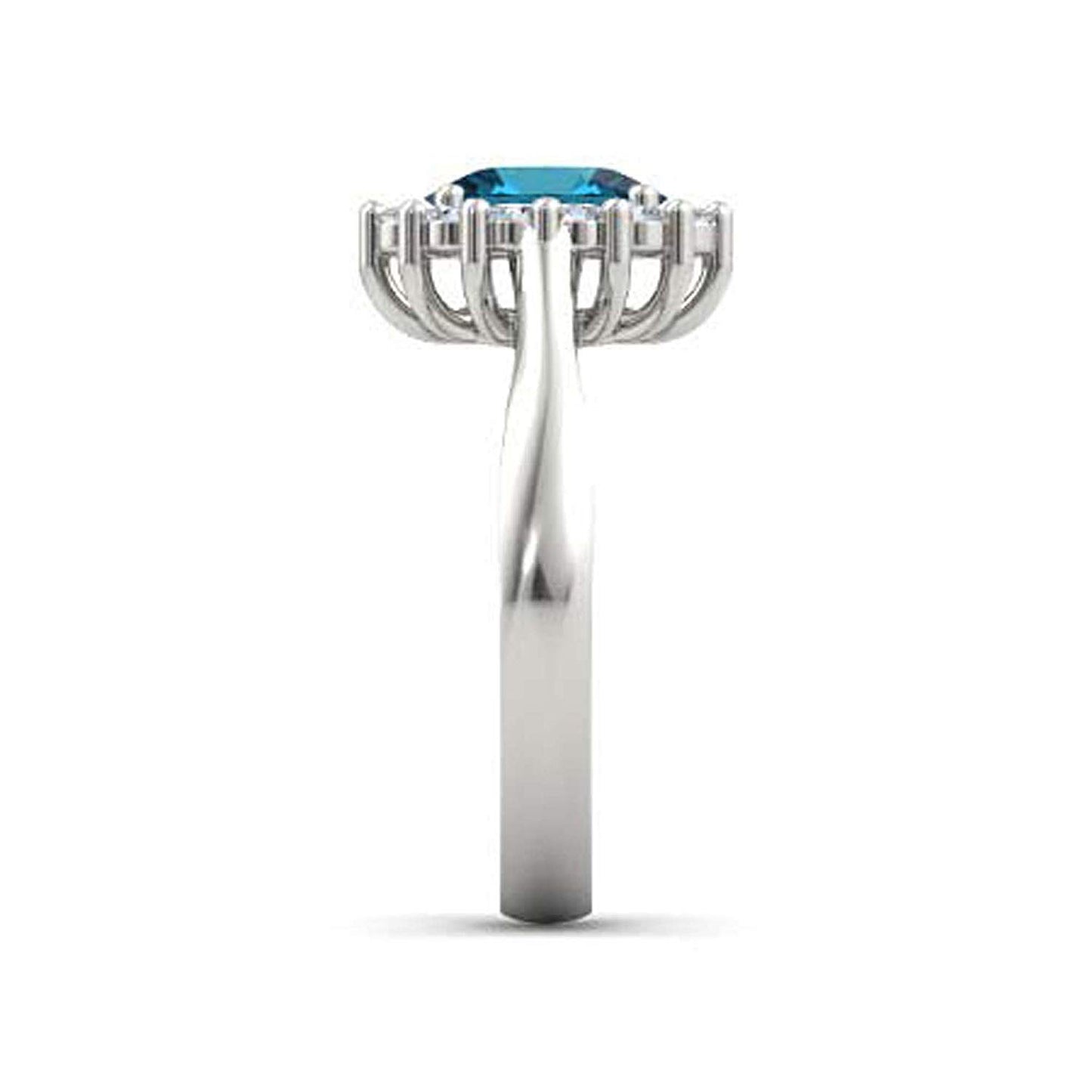 atjewels .925 Sterling Silver Oval Shape Blue Topaz Engagement/Wedding Ring Variation For Women's & Girl's - atjewels.in