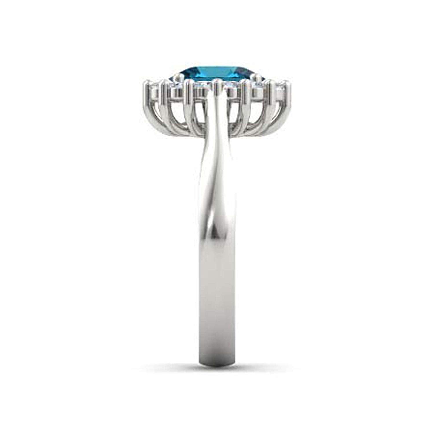 atjewels .925 Sterling Silver Oval Shape Blue Topaz Engagement/Wedding Ring Variation For Women's & Girl's - atjewels.in