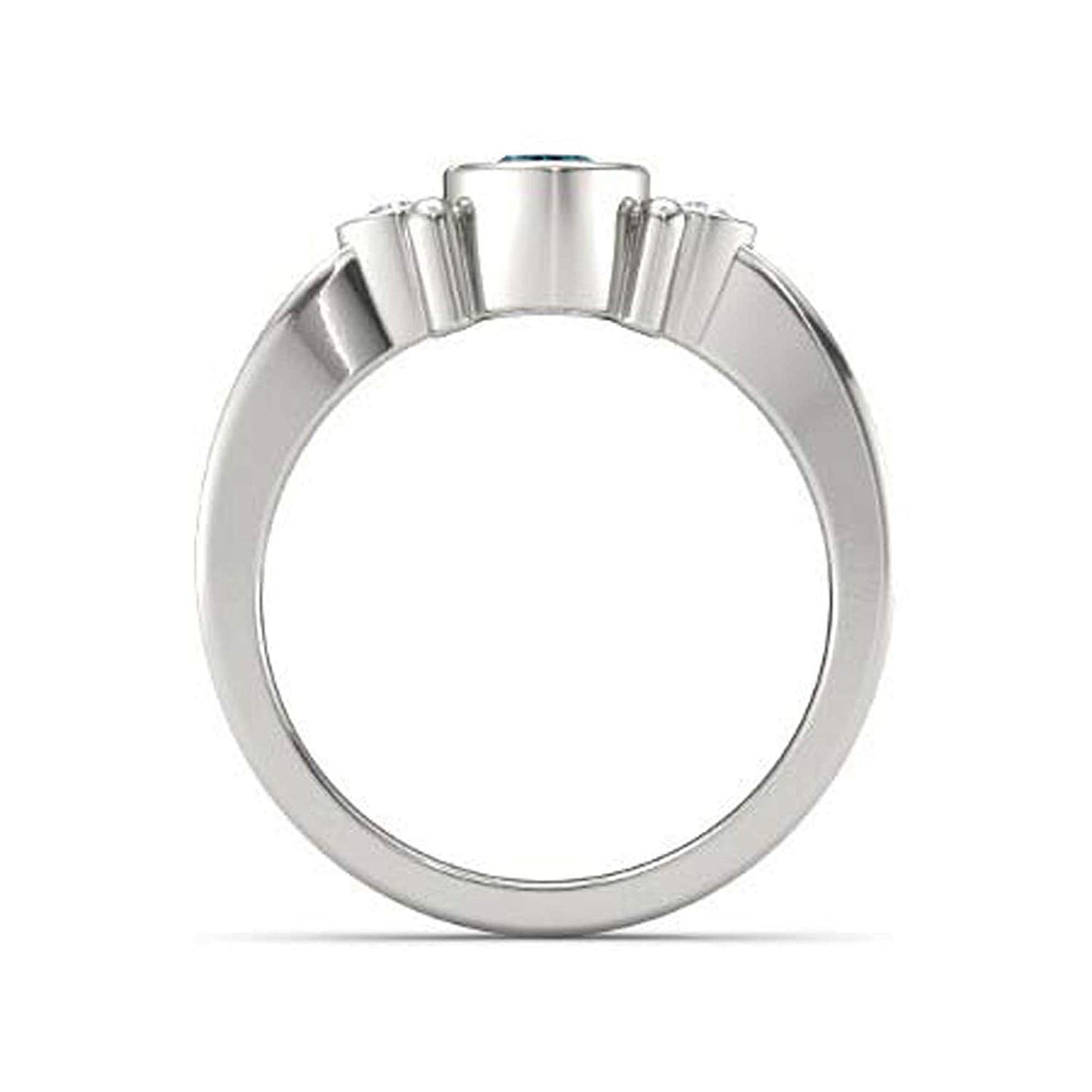 atjewels .925 Sterling Silver Oval Shape Blue Topaz Engagement/Wedding Ring Variation For Women's & Girl's - atjewels.in