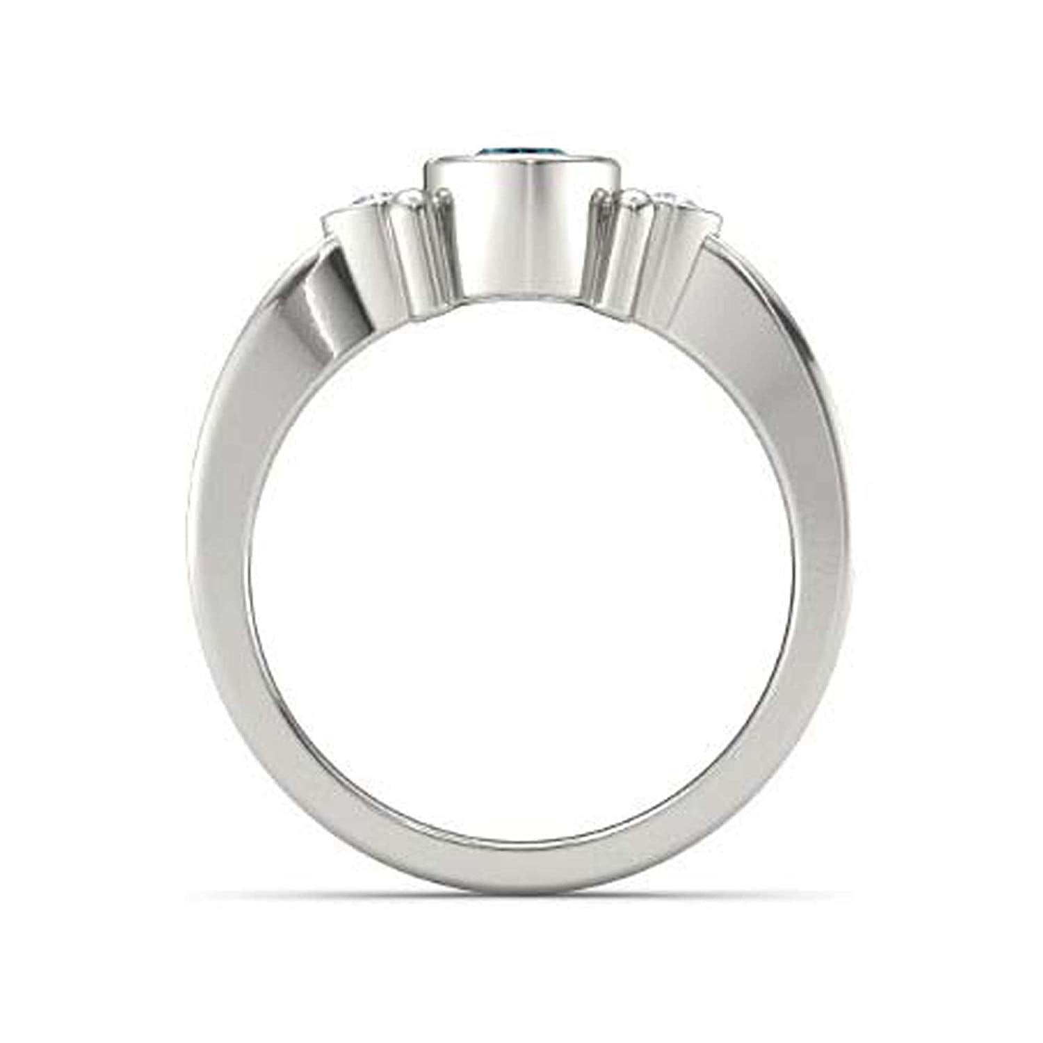 atjewels .925 Sterling Silver Oval Shape Blue Topaz Engagement/Wedding Ring Variation For Women's & Girl's - atjewels.in