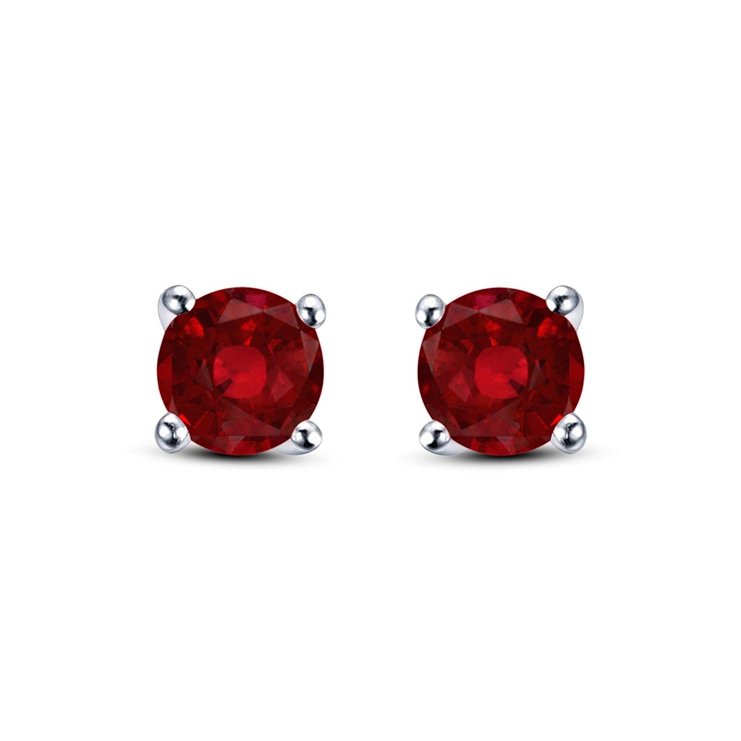 1/4 Ct 14K Gold Over 925 Sterling Silver Round Cut Gemstone Multi Color Solitaire Stud Earrings For Women's - atjewels.in