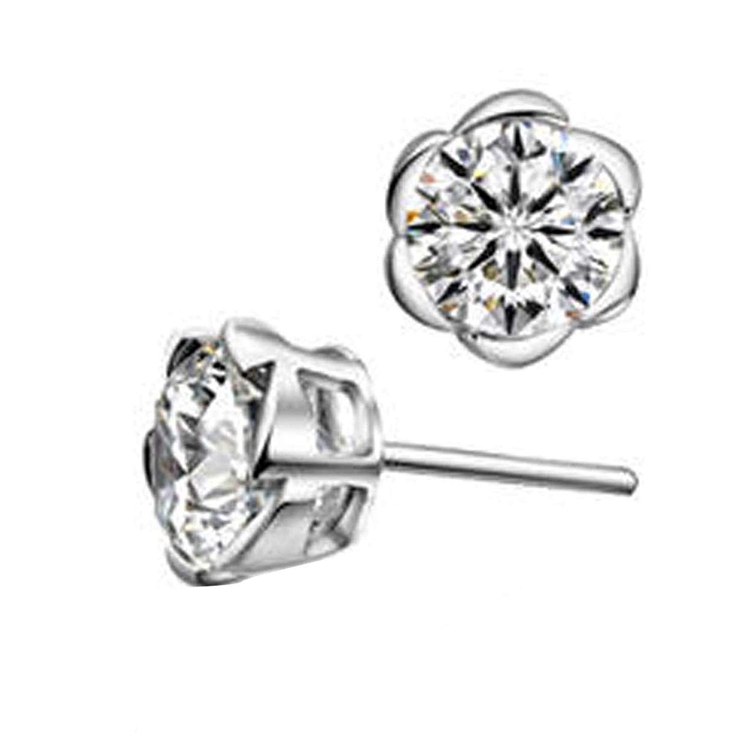 atjewels Round Cut White CZ .925 Sterling Silver Earrings, Ring & Pendant Jewelry Set For Women's/Girl's For Ganesh Chaturthi Special - atjewels.in