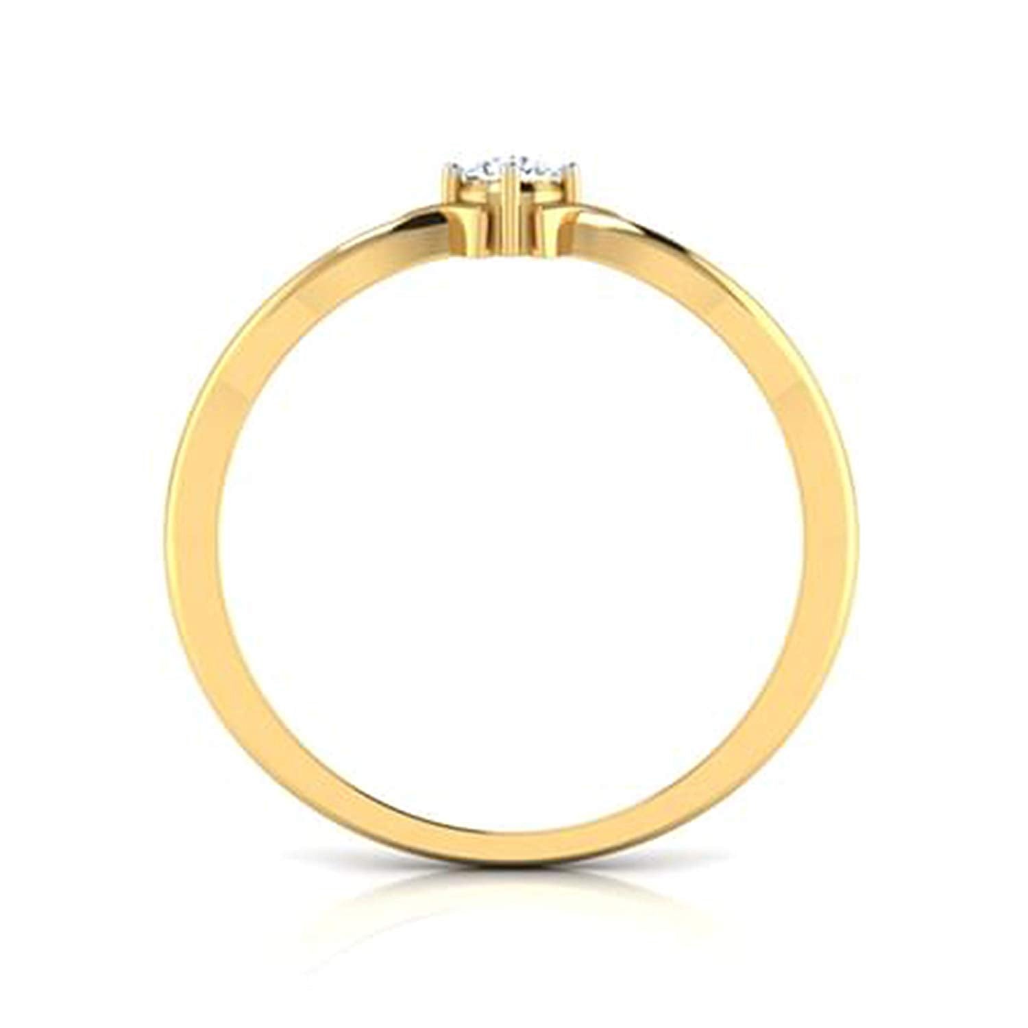 atjewels Gorgeous 14K Yellow Gold Plated on 925 Sterling Silver White Zirconia Solitaire Ring MOTHER'S DAY SPECIAL OFFER - atjewels.in