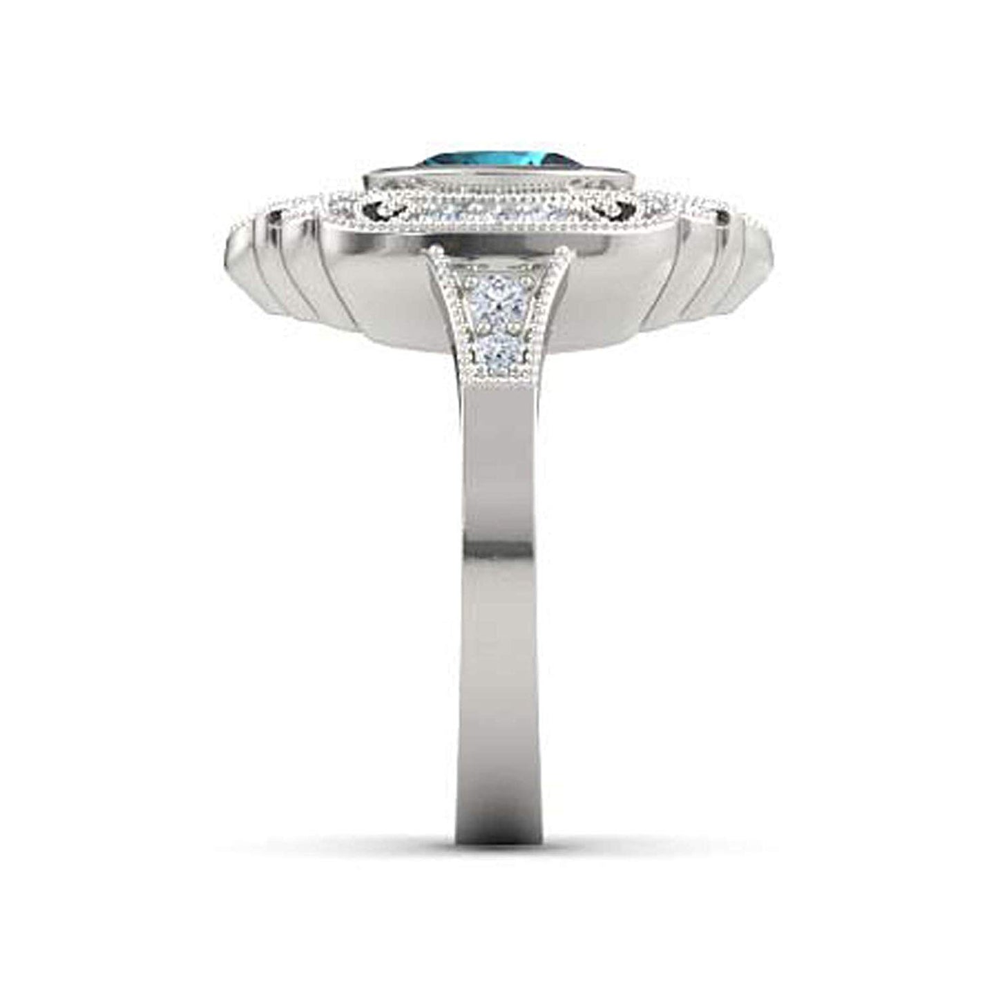 atjewels .925 Sterling Silver Oval Shape Blue Topaz Engagement/Wedding Ring Variation For Women's & Girl's - atjewels.in