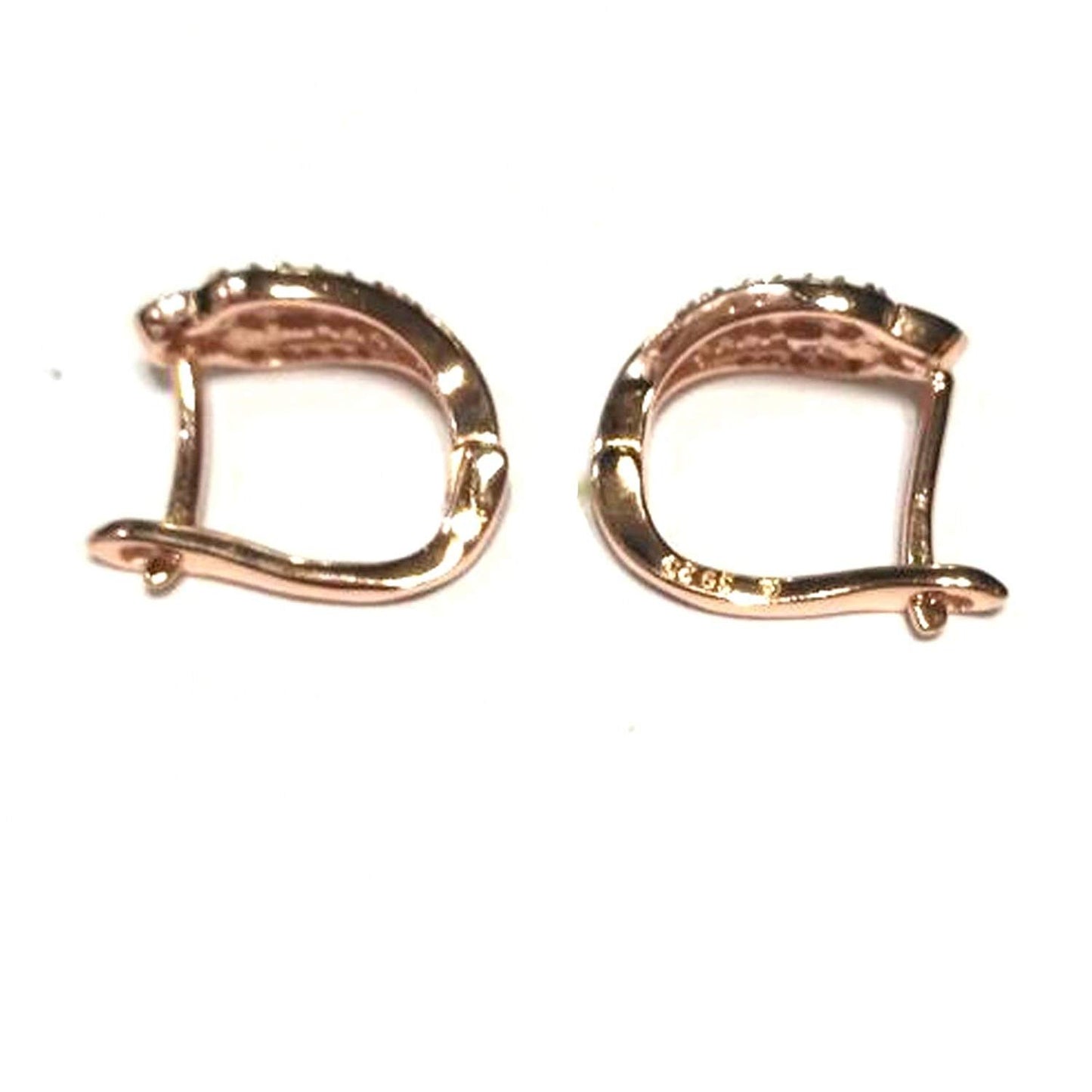 atjewels Round Cut White CZ 14k Rose Gold Over 925 Sterling Silver Hoop Earrings For Girl's and Women's For MOTHER'S DAY SPECIAL OFFER - atjewels.in