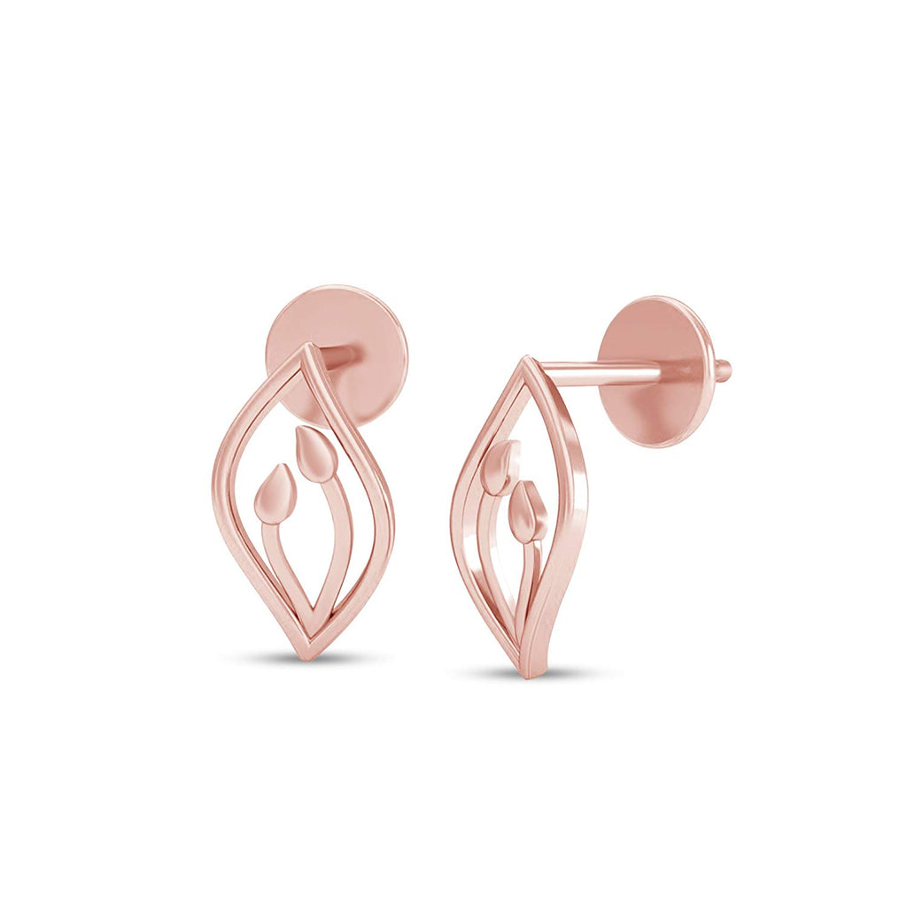 atjewels Valentine Day 18K Rose Gold Over 925 Silver V Shaped Engagement Earrings For Women's MOTHER'S DAY SPECIAL OFFER - atjewels.in
