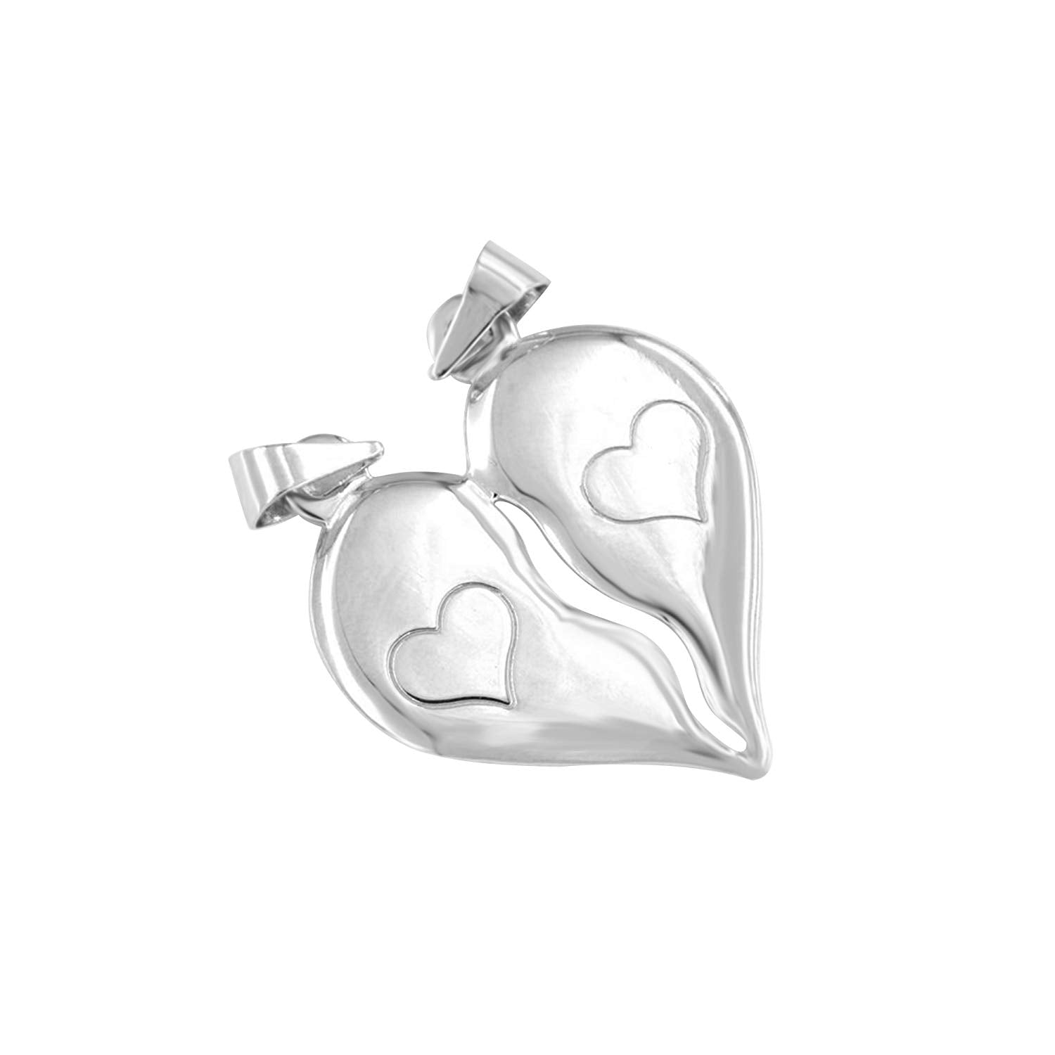 atjewels .925 Sterling Silver Brekable Heart Pendant For Men's & Women's MOTHER'S DAY SPECIAL OFFER - atjewels.in